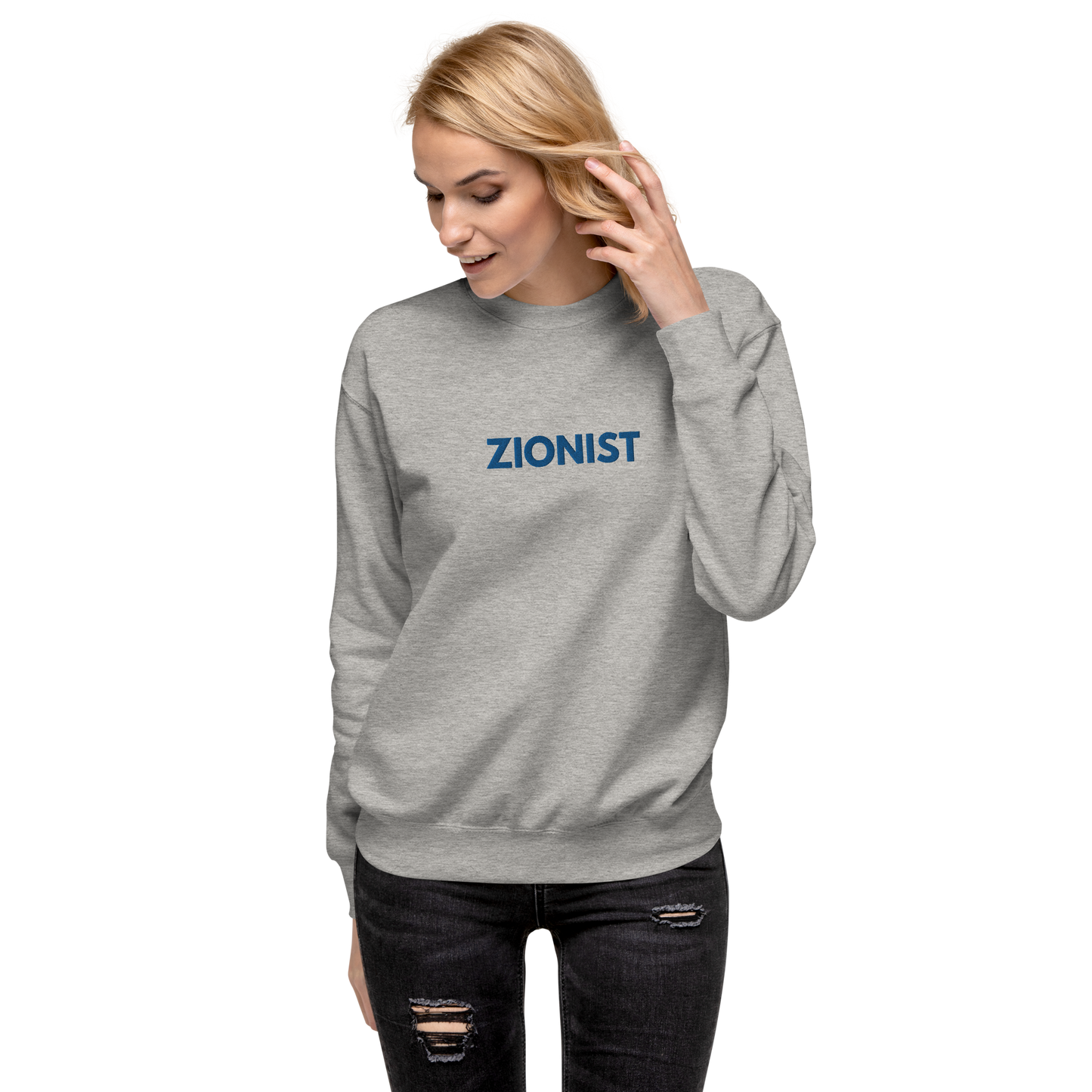 Zionist women's embroiderd Premium Sweatshirt