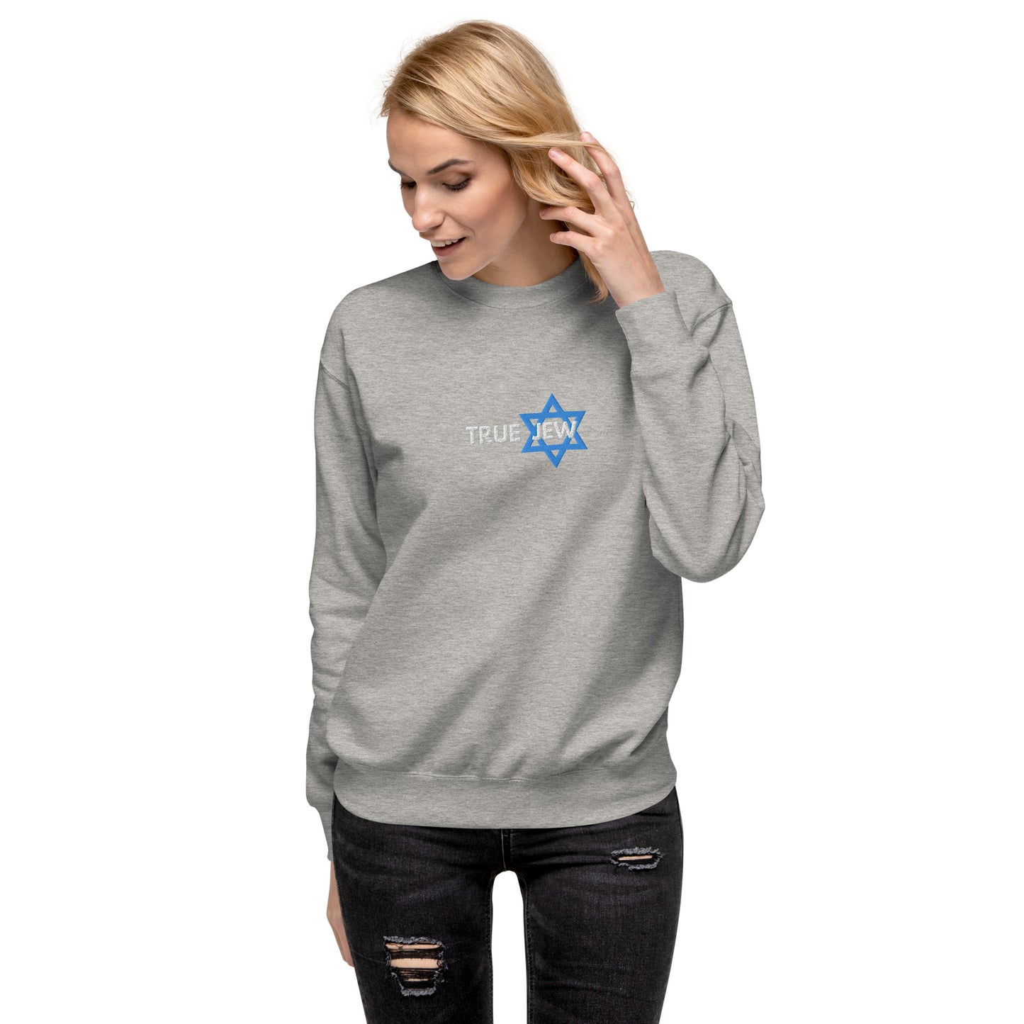 True Jew womens embroidered Premium Sweatshirt