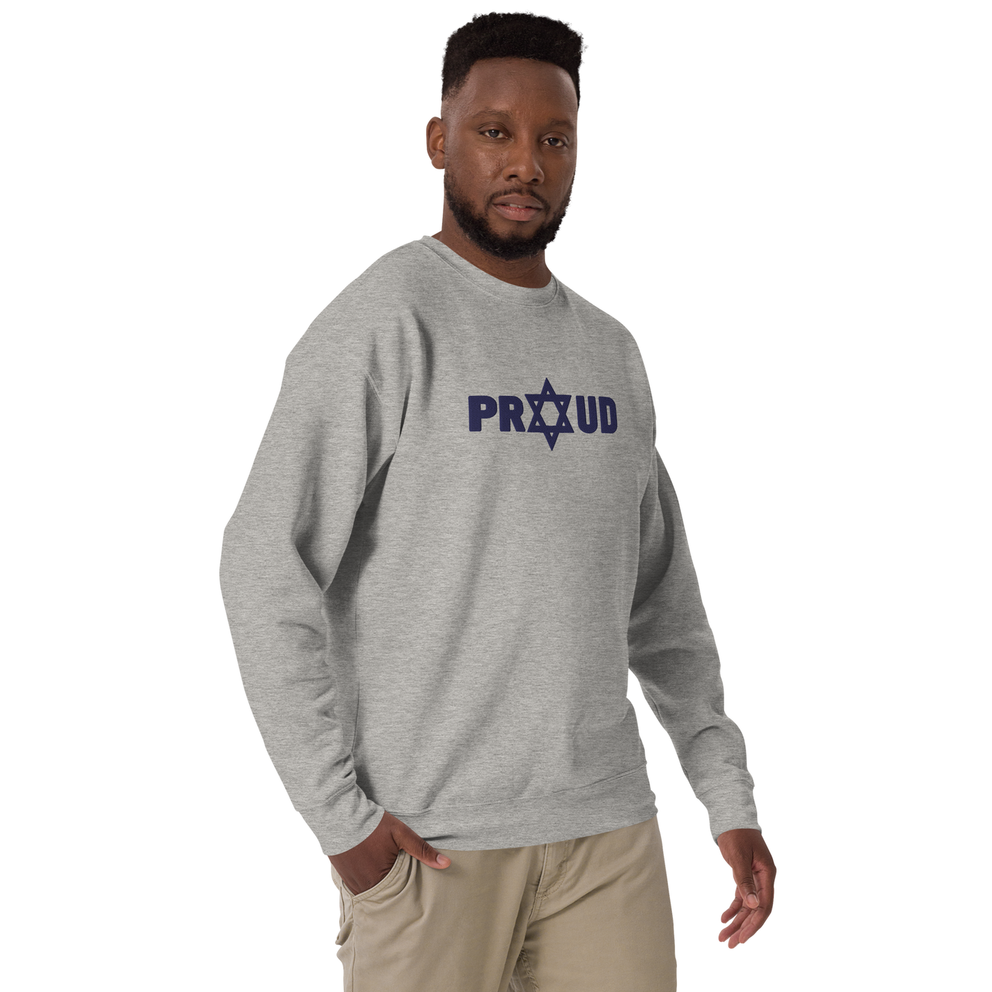 Proud Jew Blue Embroidered Premium Sweatshirt