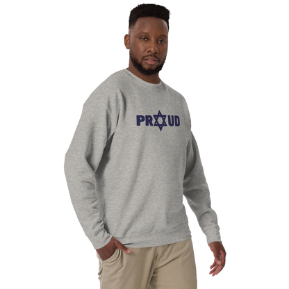 Proud Jew Blue Embroidered Premium Sweatshirt