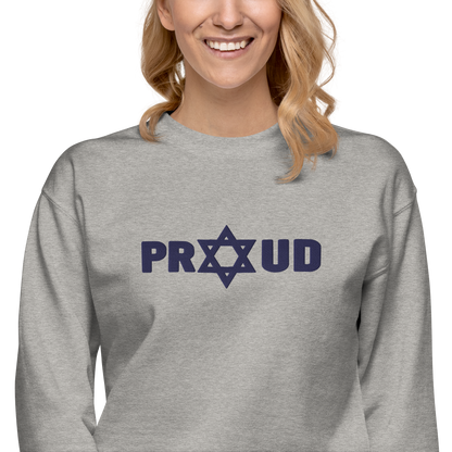 Proud Jew Blue Embroidered Premium Sweatshirt