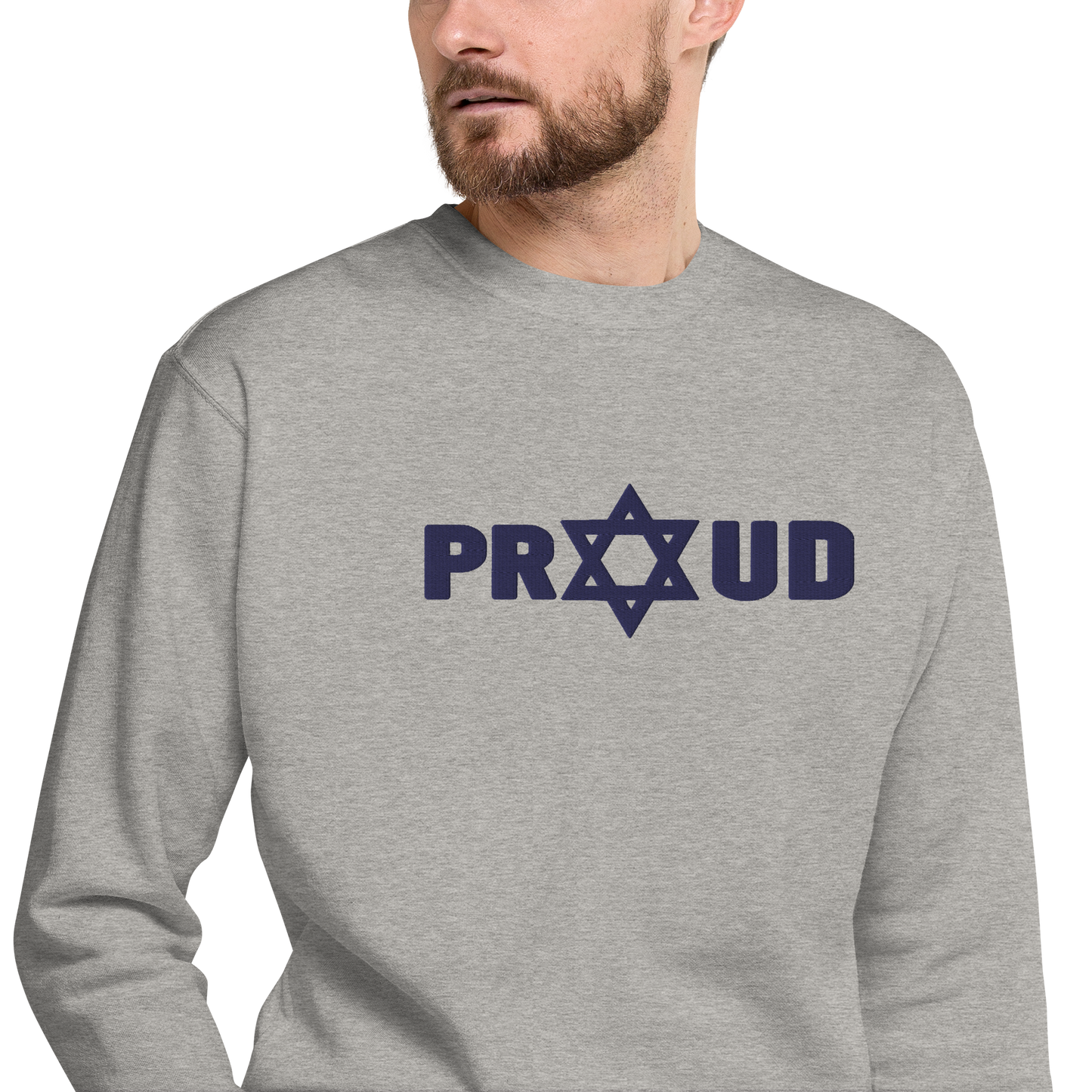 Proud Jew Blue Embroidered Premium Sweatshirt