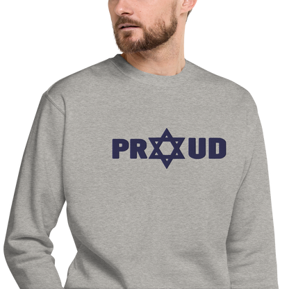 Proud Jew Blue Embroidered Premium Sweatshirt