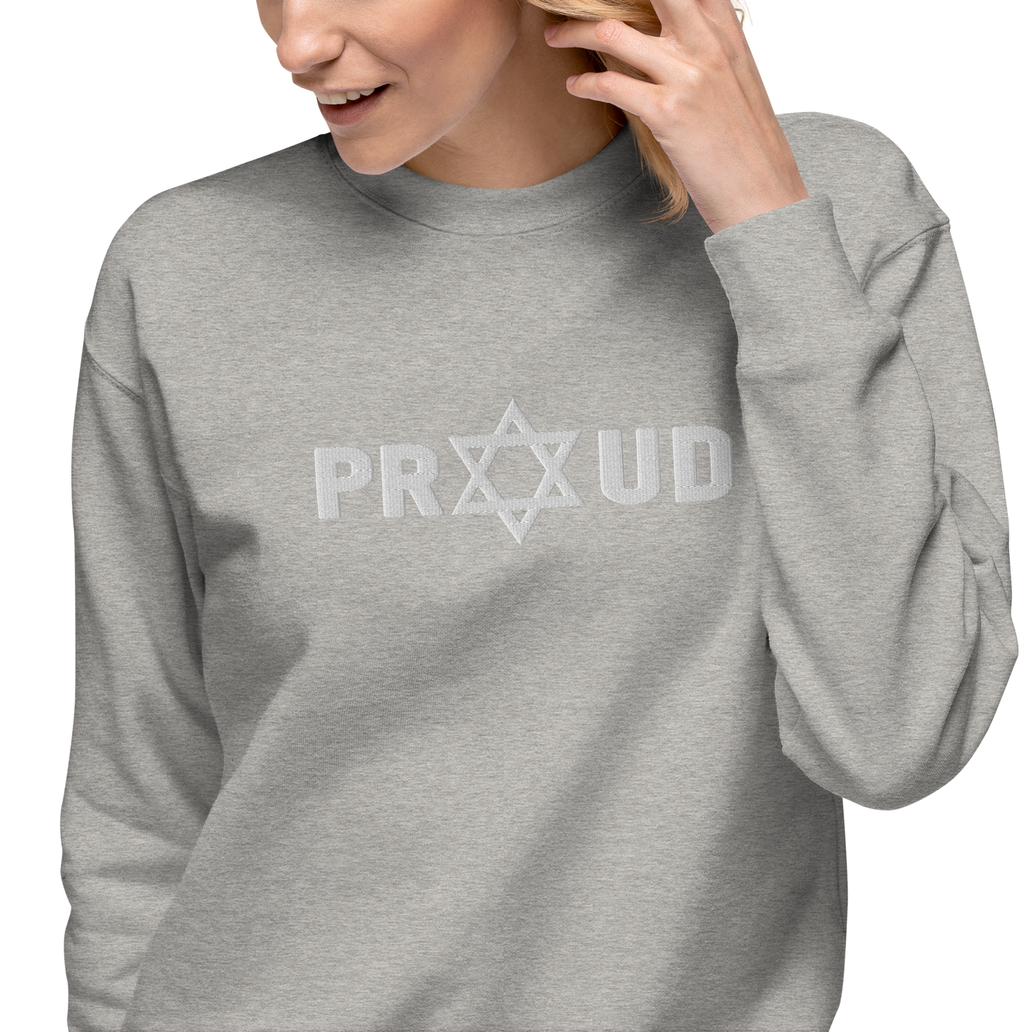 Proud Jew women's embroidered Premium Sweatshirt