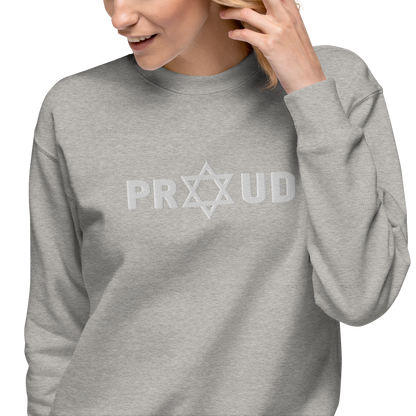 Proud Jew women's embroidered Premium Sweatshirt