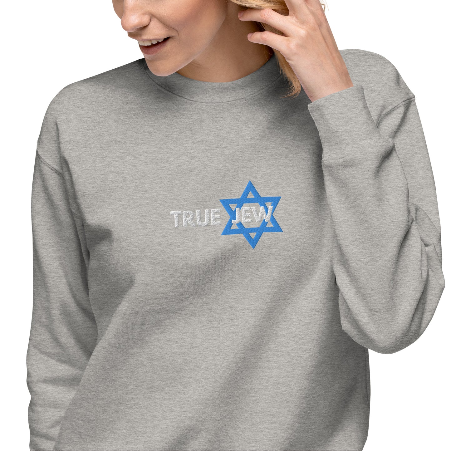 True Jew womens embroidered Premium Sweatshirt