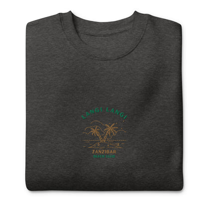 Langi Langi Zanzibar Beach Club Embroidered men Premium Sweatshirt