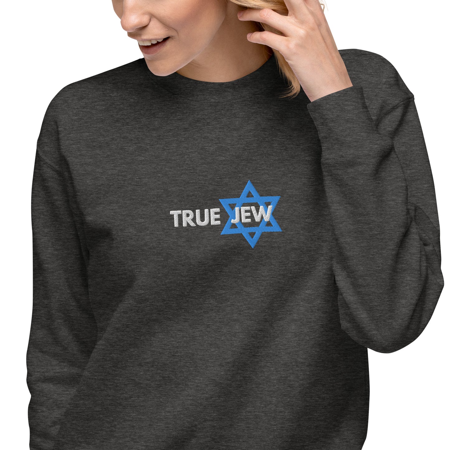 True Jew womens embroidered Premium Sweatshirt