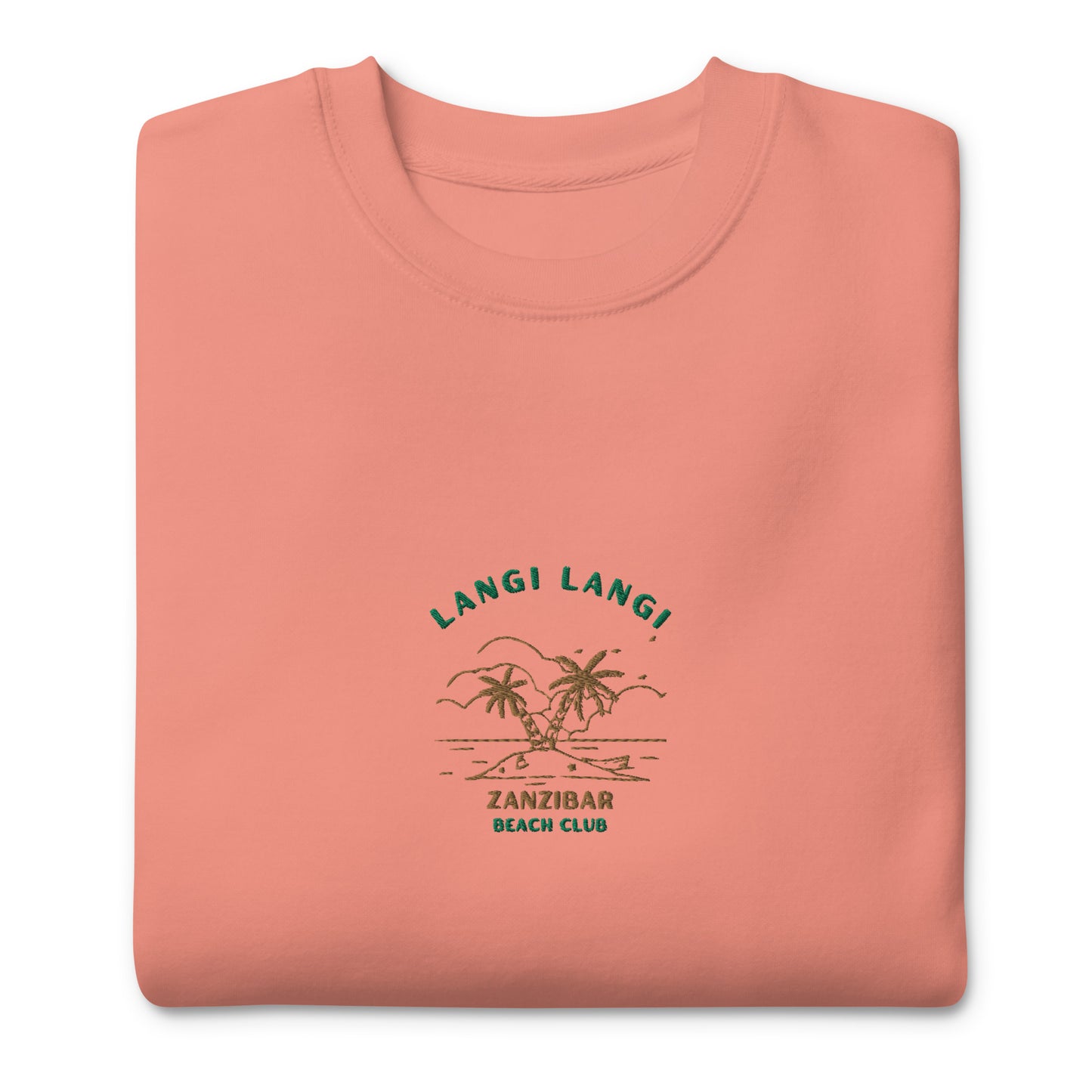 Langi Langi Zanzibar Beach Club Embroidered men Premium Sweatshirt