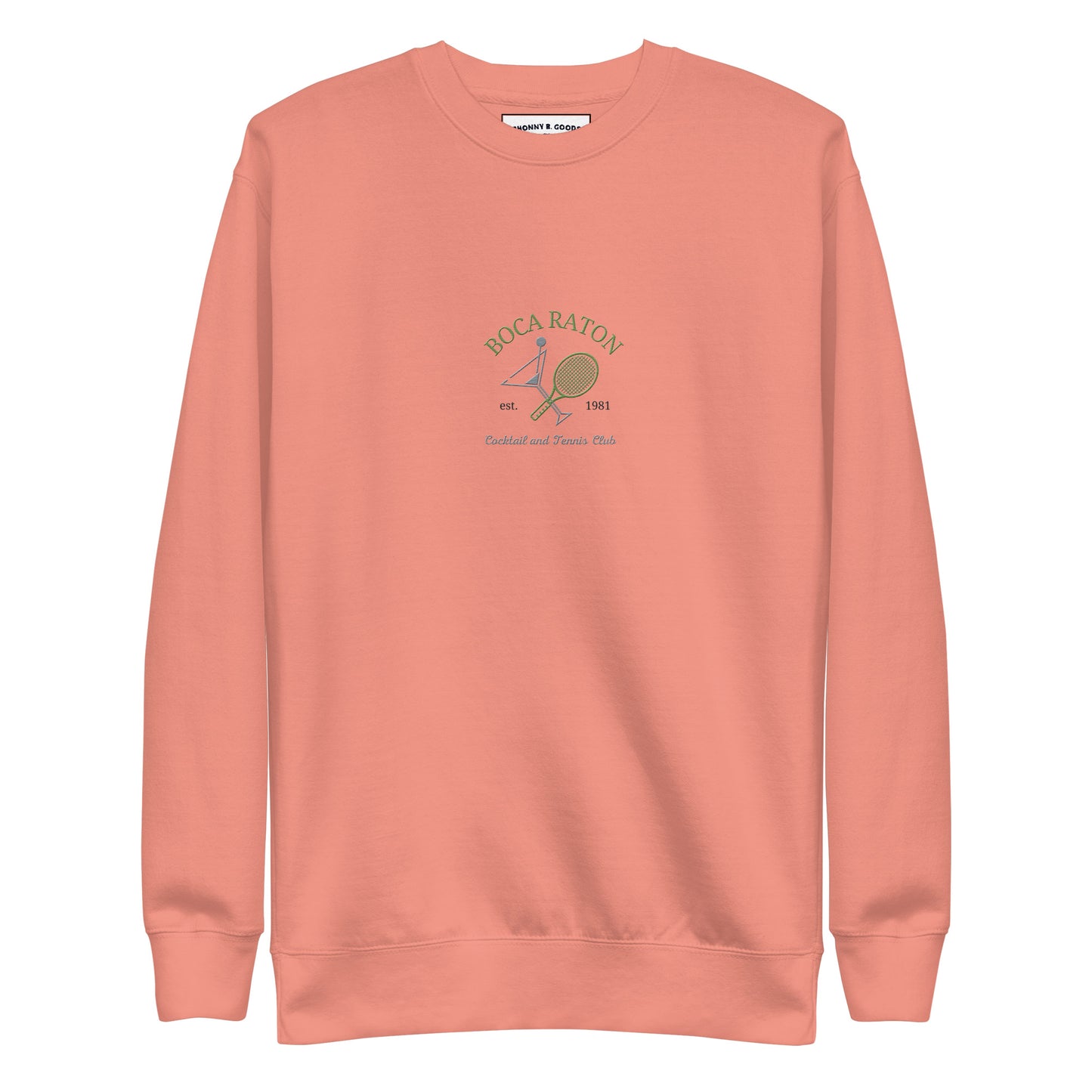 Boca Raton Cocktails & tennis Club Embroiderd men Premium Sweatshirt