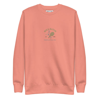 Boca Raton Cocktails & tennis Club Embroiderd women's Premium Sweatshirt