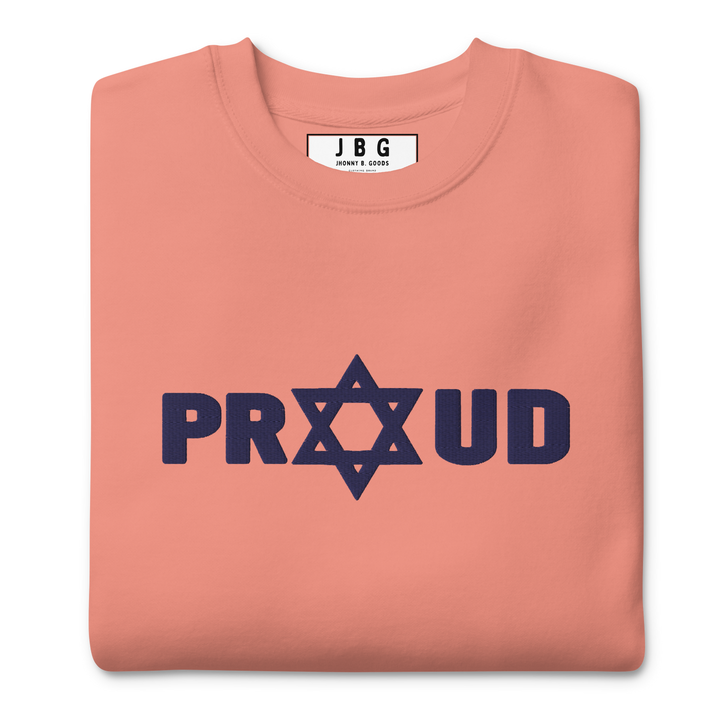 Proud Jew Blue women's Embroidered Premium Sweatshirt