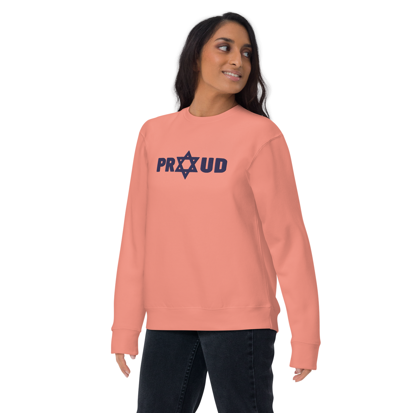 Proud Jew Blue Embroidered Premium Sweatshirt