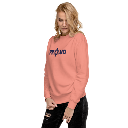 Proud Jew Blue Embroidered Premium Sweatshirt