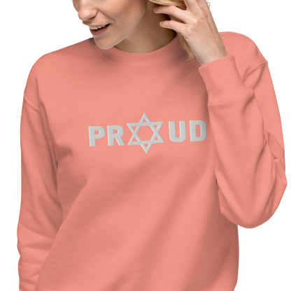 Proud Jew women's embroidered Premium Sweatshirt