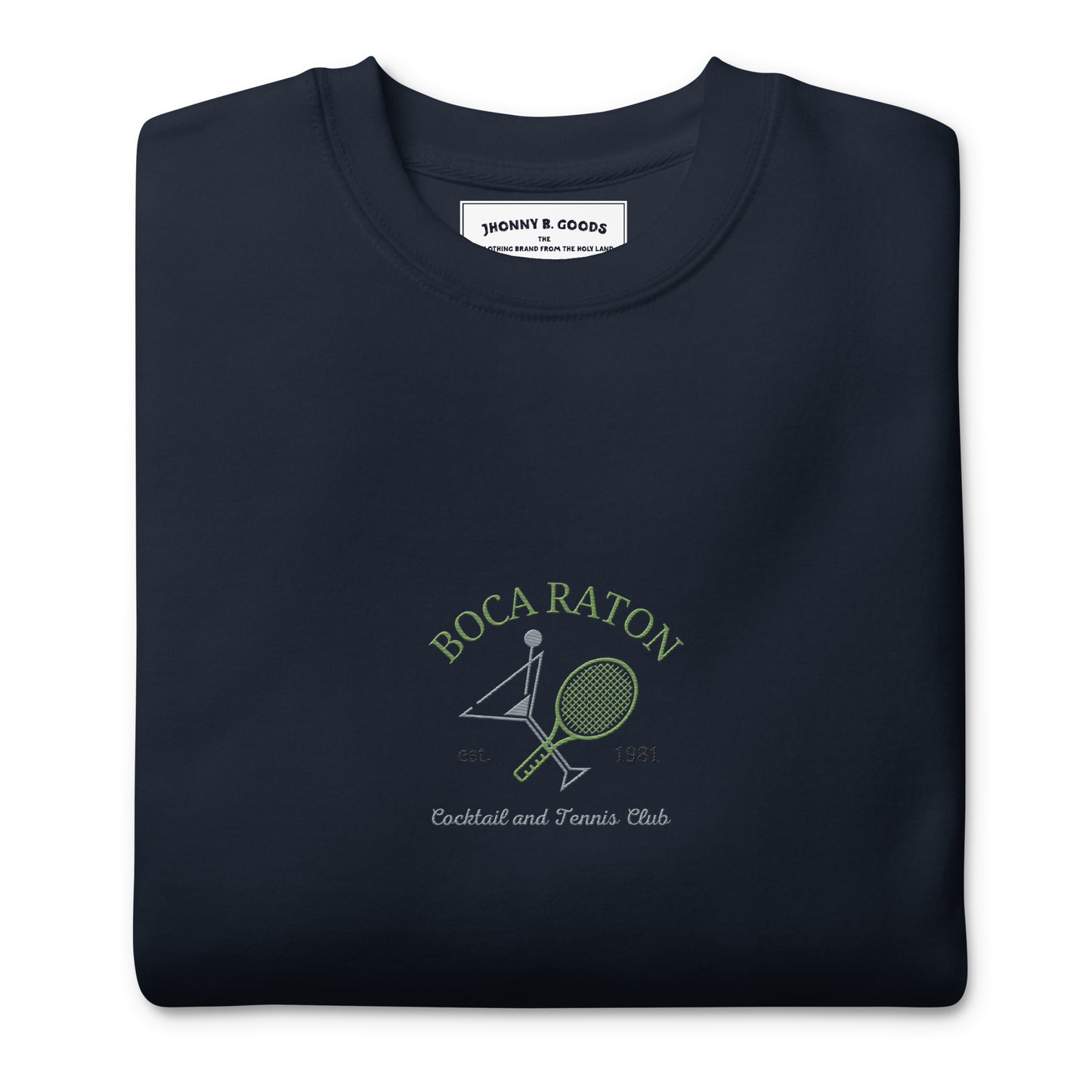 Boca Raton Cocktails & tennis Club Embroiderd men Premium Sweatshirt