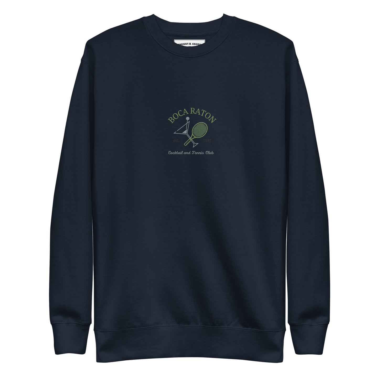 Boca Raton Cocktails & tennis Club Embroiderd men Premium Sweatshirt