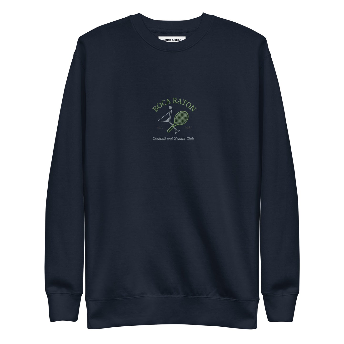 Boca Raton Cocktails & tennis Club Embroiderd women's Premium Sweatshirt