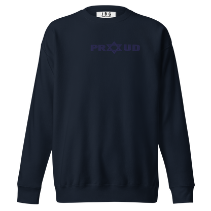 Proud Jew Blue women's Embroidered Premium Sweatshirt