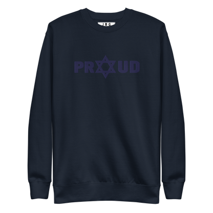 Proud Jew Blue women's Embroidered Premium Sweatshirt