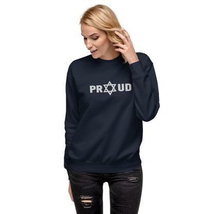 Proud Jew women's embroidered Premium Sweatshirt