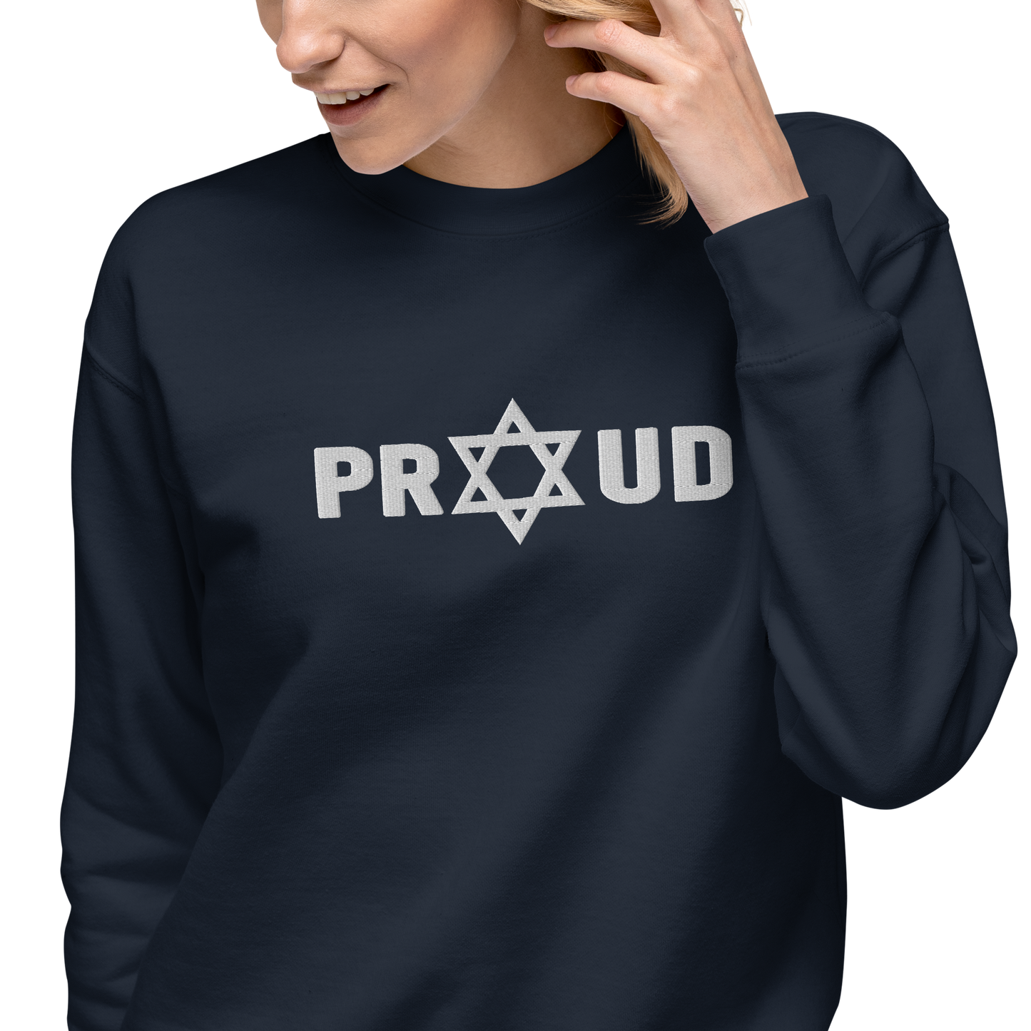 Proud Jew women's embroidered Premium Sweatshirt