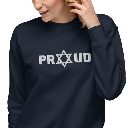 Proud Jew women's embroidered Premium Sweatshirt