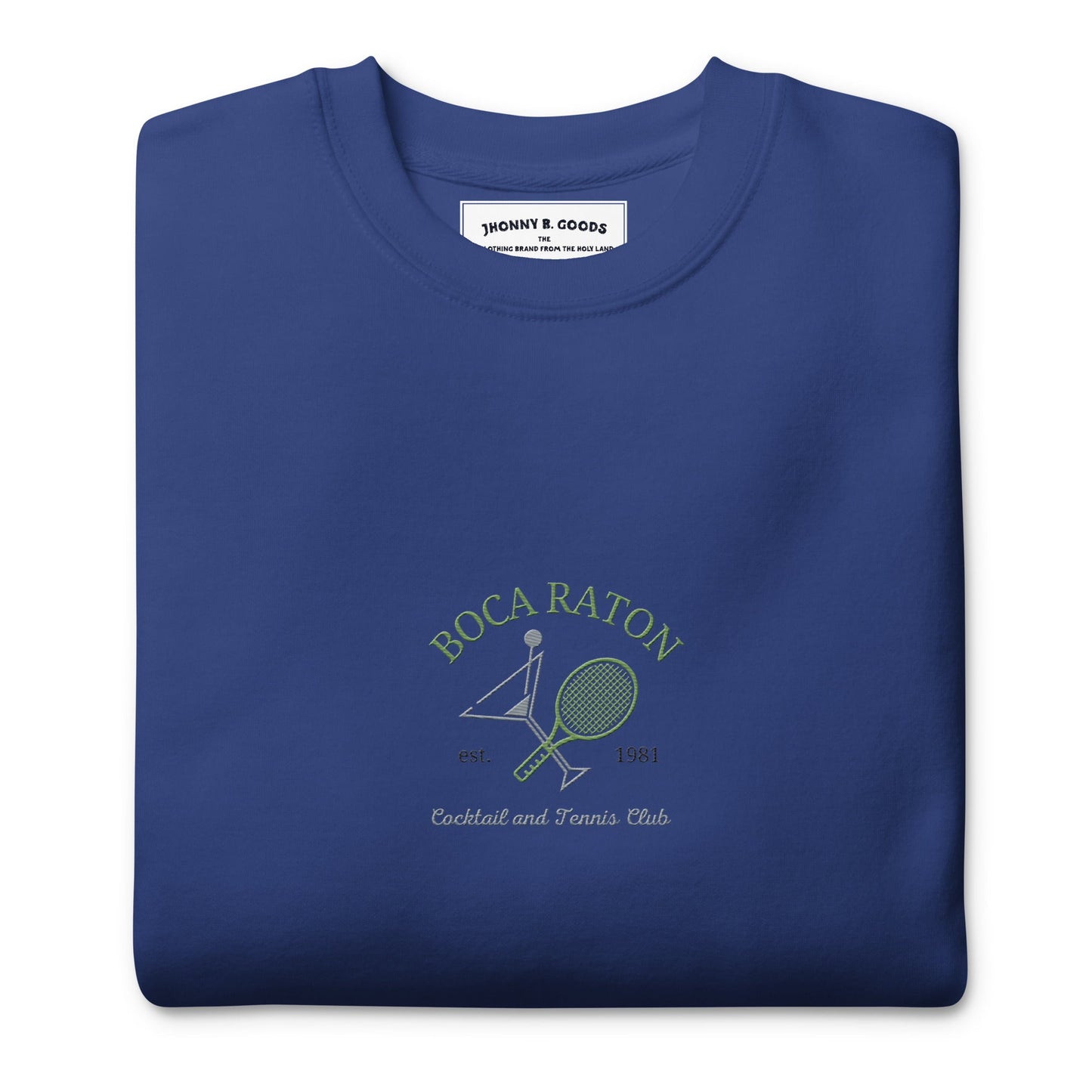 Boca Raton Cocktails & tennis Club Embroiderd women's Premium Sweatshirt