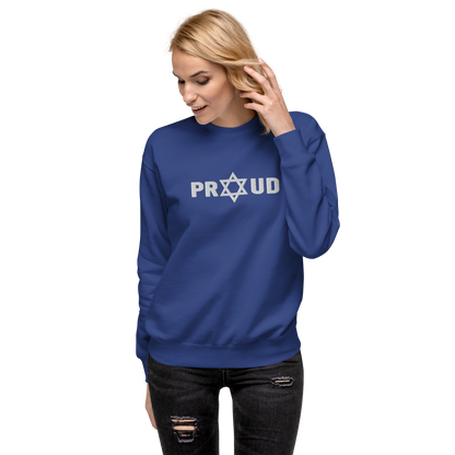 Proud Jew women's embroidered Premium Sweatshirt