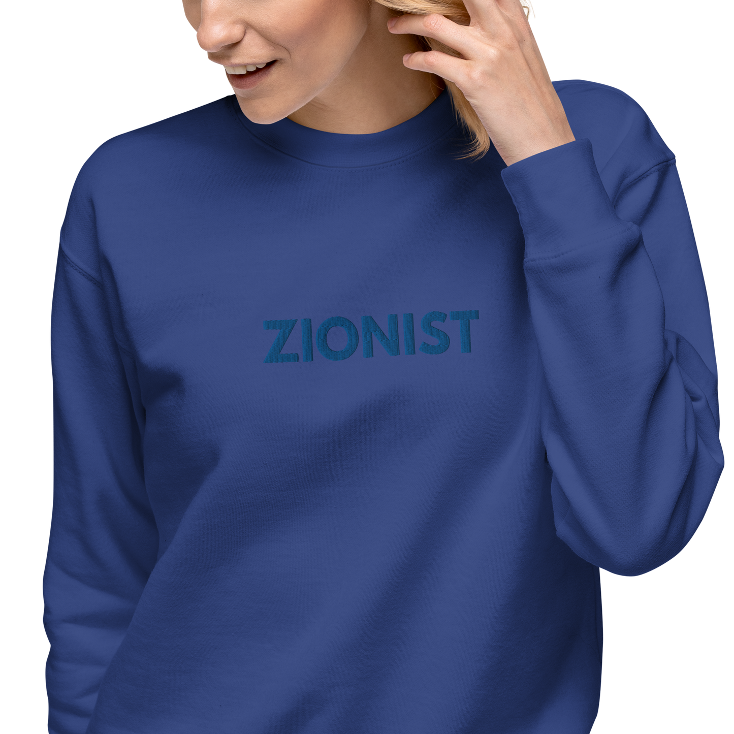 Zionist women's embroiderd Premium Sweatshirt