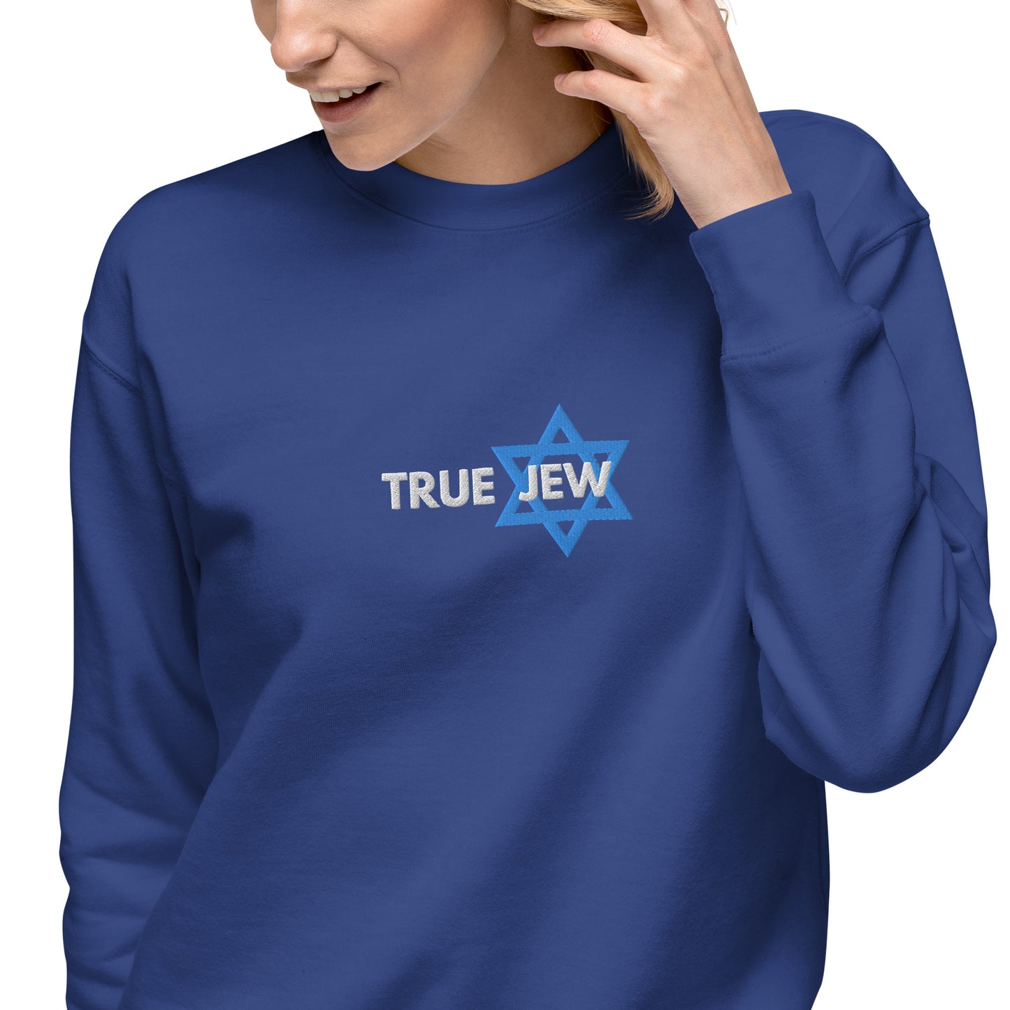 True Jew womens embroidered Premium Sweatshirt