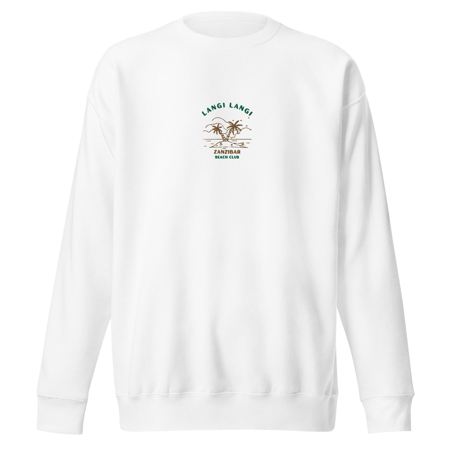 Langi Langi Zanzibar Beach Club Embroidered men Premium Sweatshirt