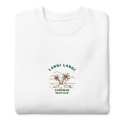 Langi Langi Zanzibar Beach Club Embroidered men Premium Sweatshirt