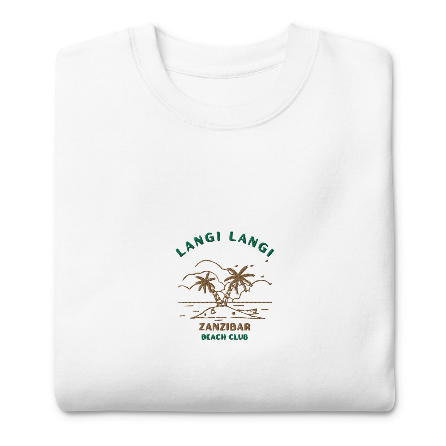 Langi Langi Zanzibar Beach Club Embroidered women's Premium Sweatshirt