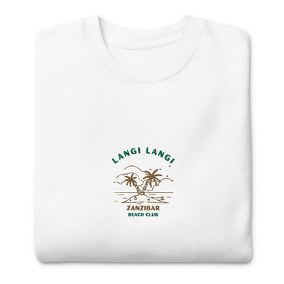 Langi Langi Zanzibar Beach Club Embroidered women's Premium Sweatshirt