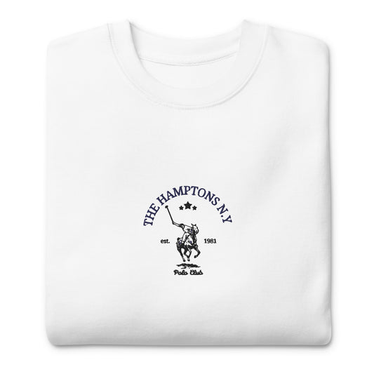 Hamptons white embroidered crewneck sweatshirt 