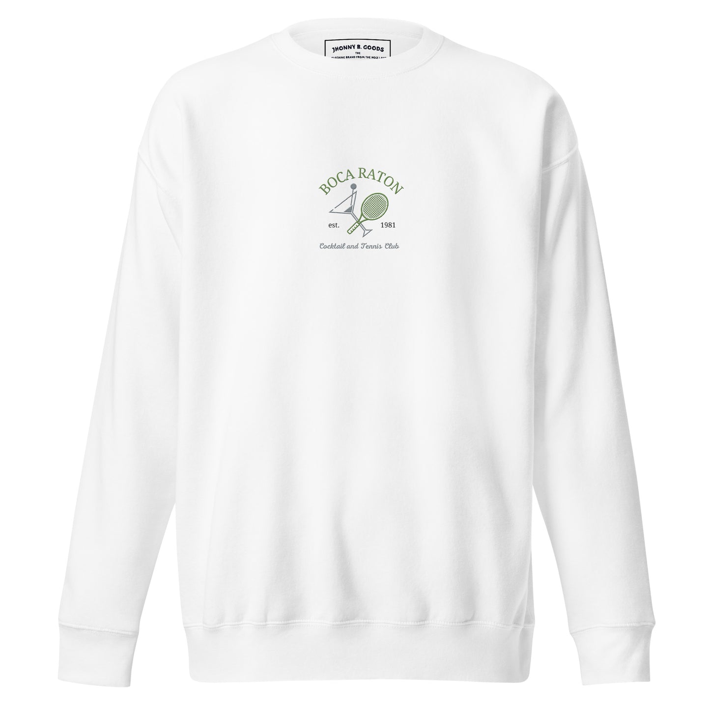 Boca Raton Cocktails & tennis Club Embroiderd men Premium Sweatshirt