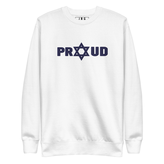 Proud Jew Blue Embroidered Premium Sweatshirt