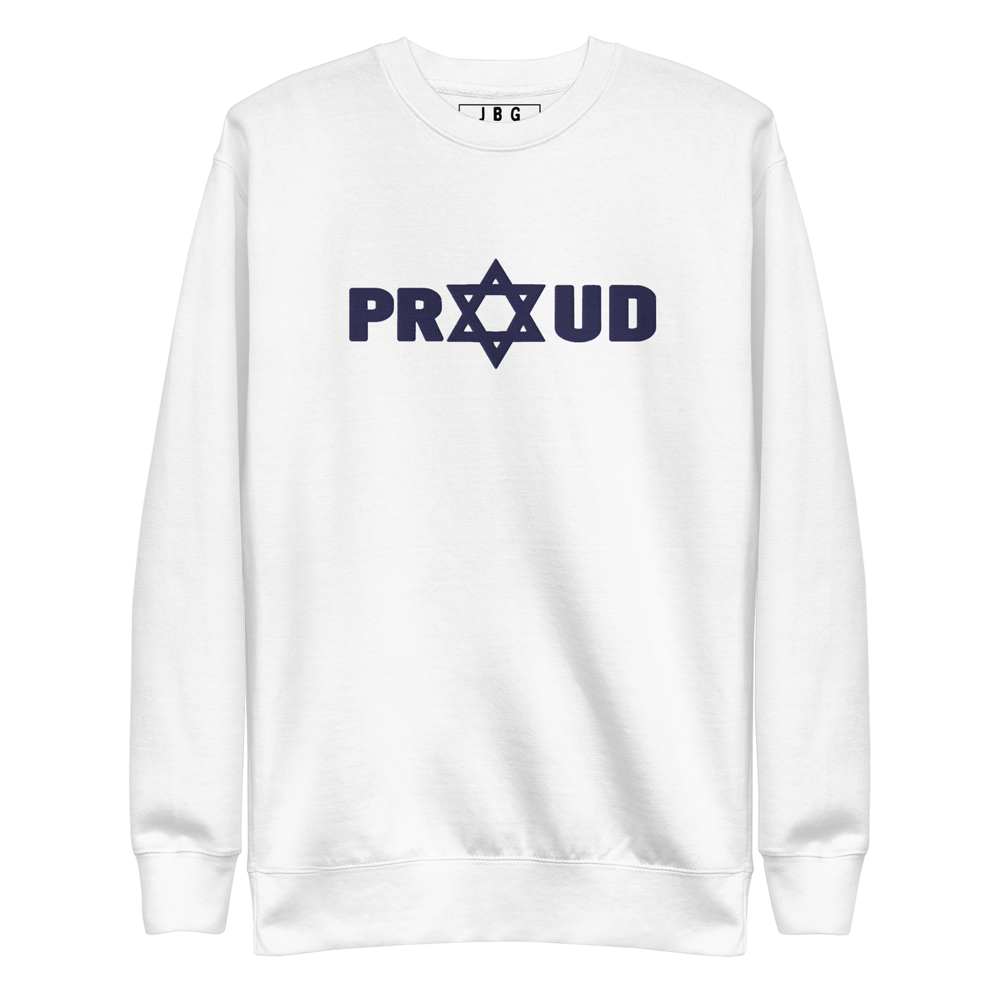 Proud Jew Blue women's Embroidered Premium Sweatshirt