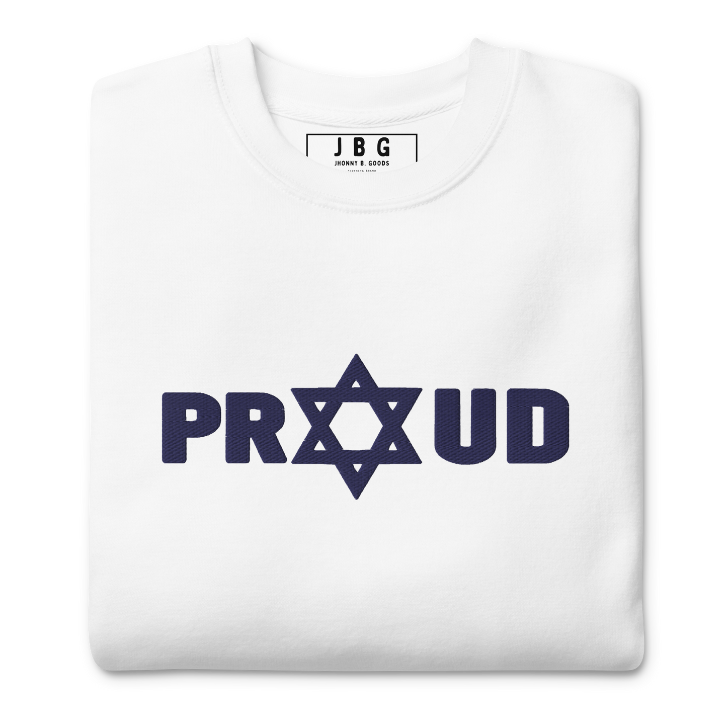 Proud Jew Blue Embroidered Premium Sweatshirt