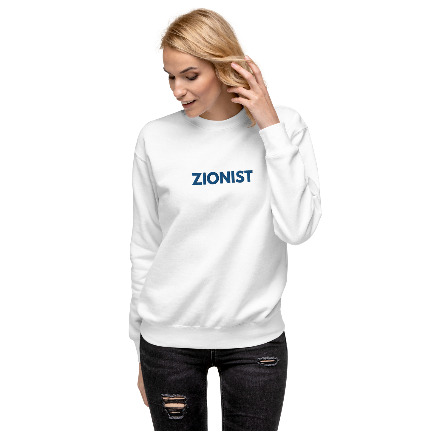 Zionist women's embroiderd Premium Sweatshirt