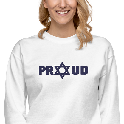 Proud Jew Blue Embroidered Premium Sweatshirt