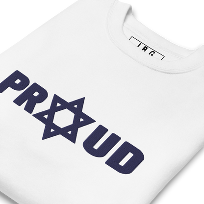 Proud Jew Blue Embroidered Premium Sweatshirt