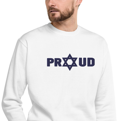 Proud Jew Blue Embroidered Premium Sweatshirt