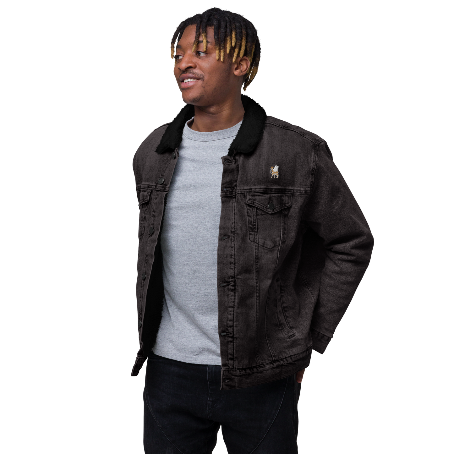 men's Western denim King Sherpa jacket