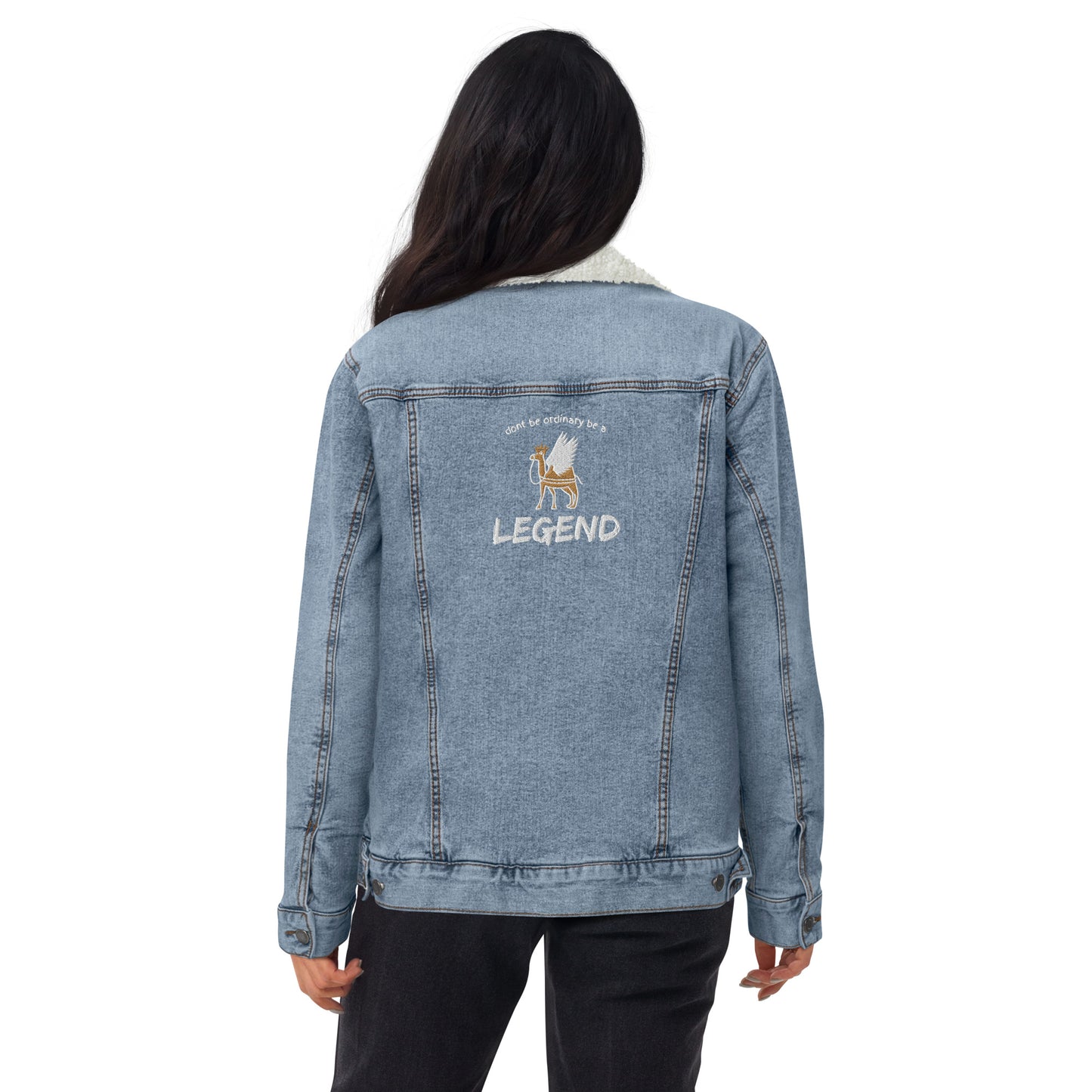 Be A Legend Women's denim sherpa jacket