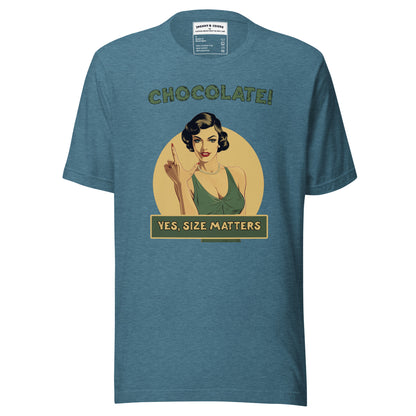 Chocolate Size does matter Unisex t-shirt