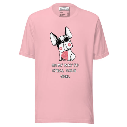 on my way to steal your girl dogs Unisex t-shirt