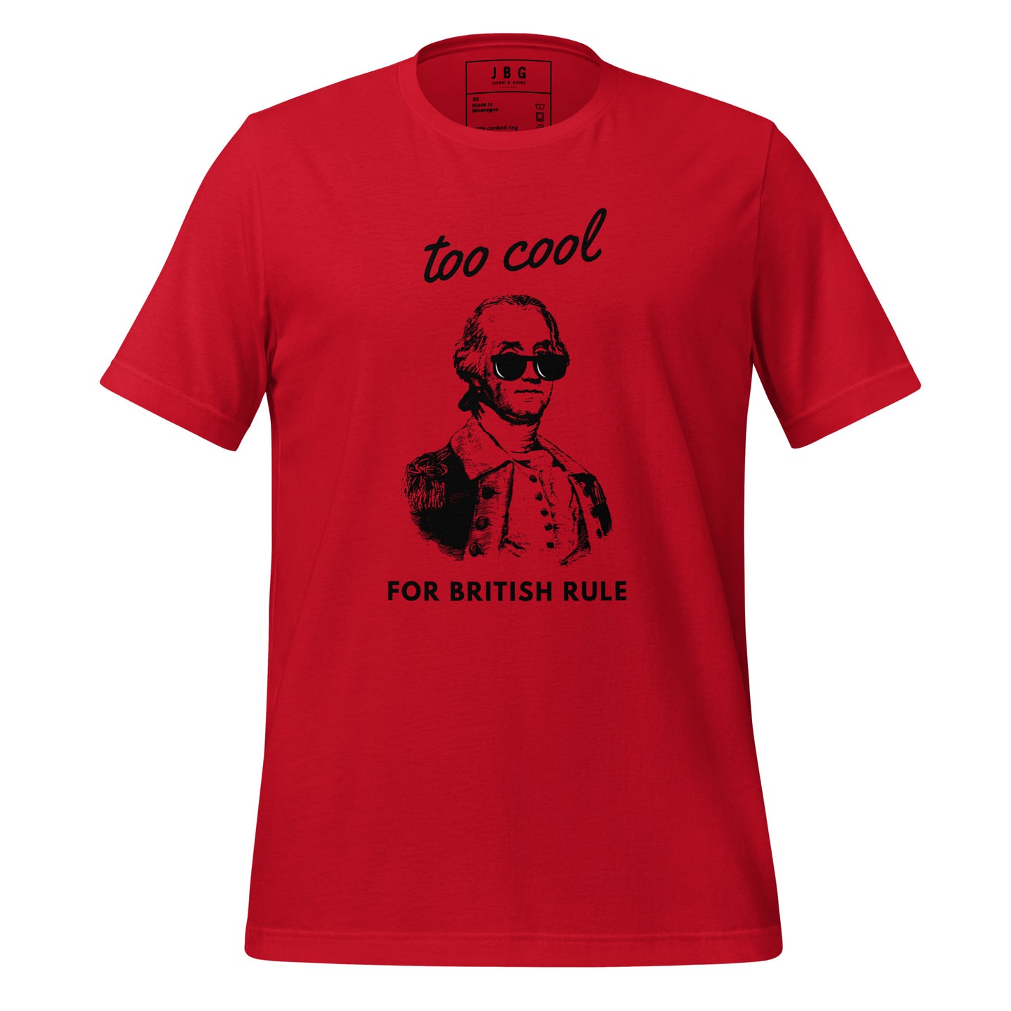 Too Cool For British Rule women's t-shirt