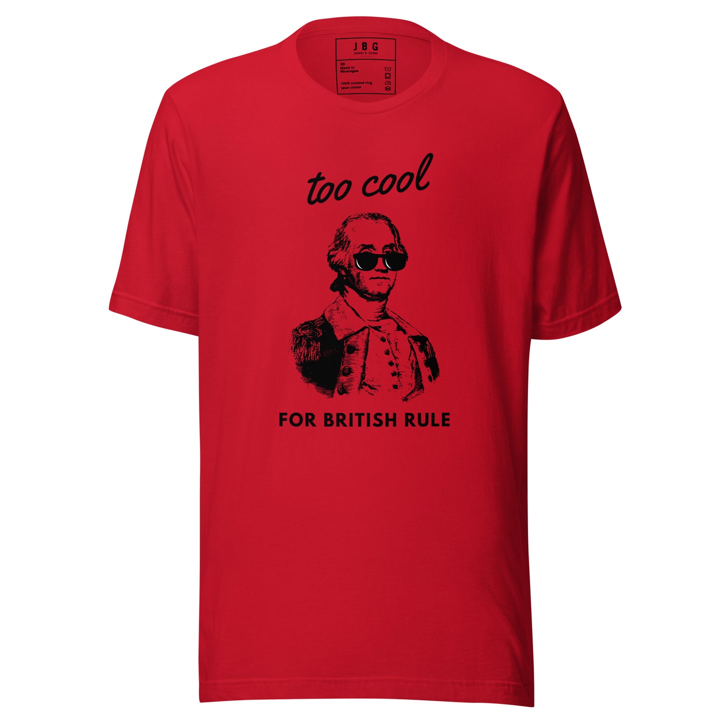 Too Cool For British Rule women's t-shirt